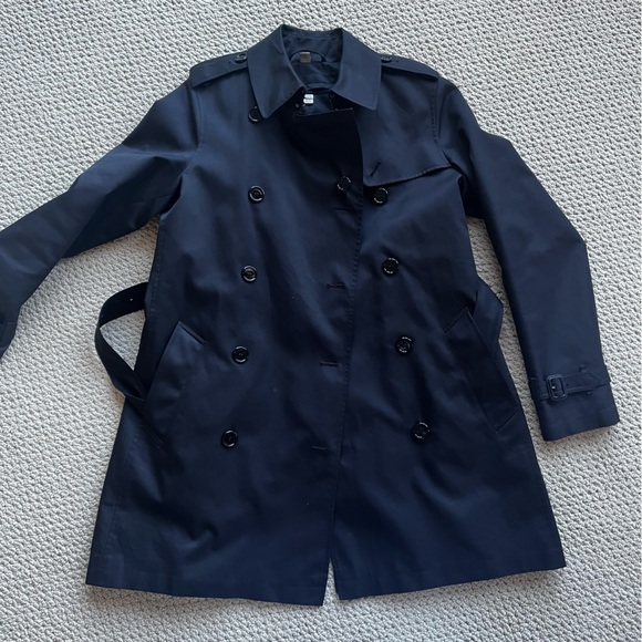 Burberry brit double breasted trench coat 8 mid length - Picture 2 of 14
